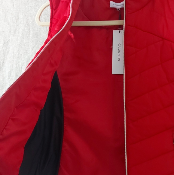Calvin klein puffers Jackets size Large Sleeveless color Black and Red - Picture 11 of 16